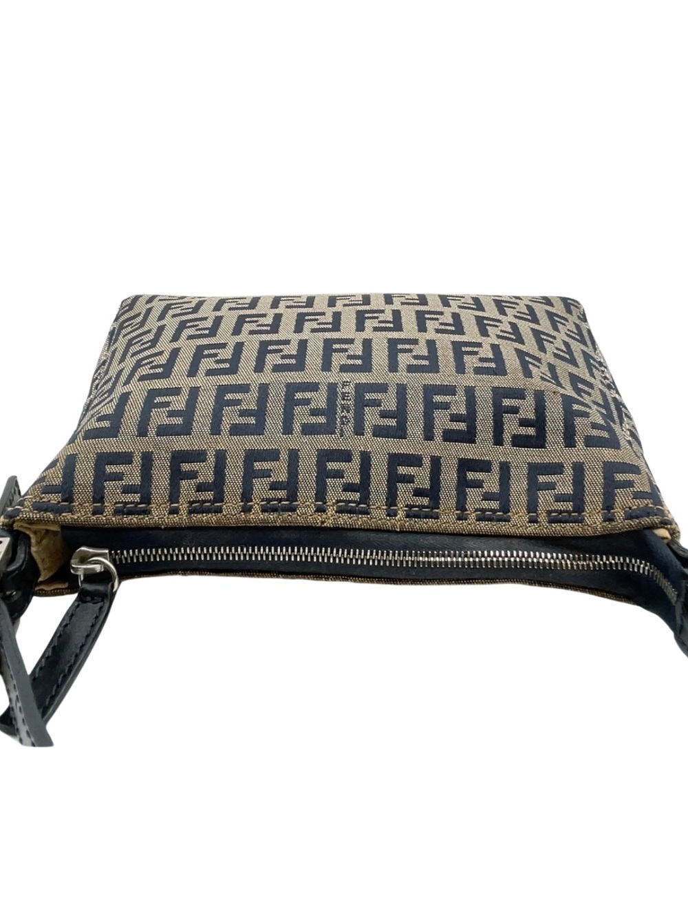 Fendi Black & Brown FF Canvas Shoulder Bag - Picture 3 of 4